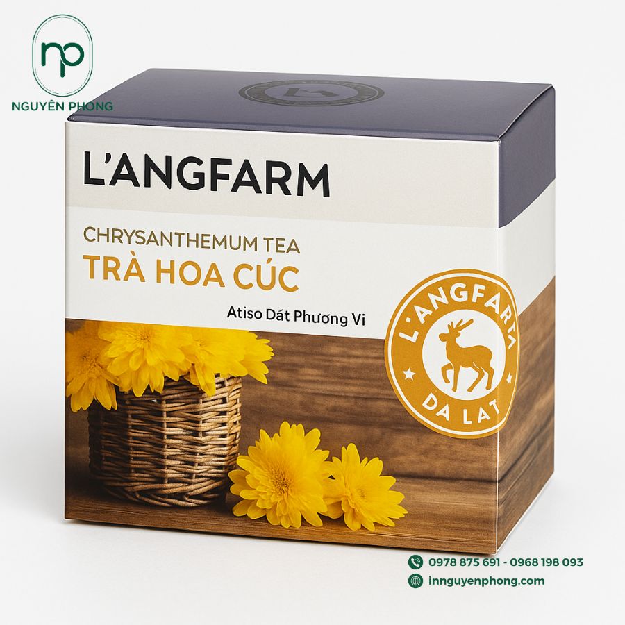 In hộp giấy đựng trà hoa cúc đẹp